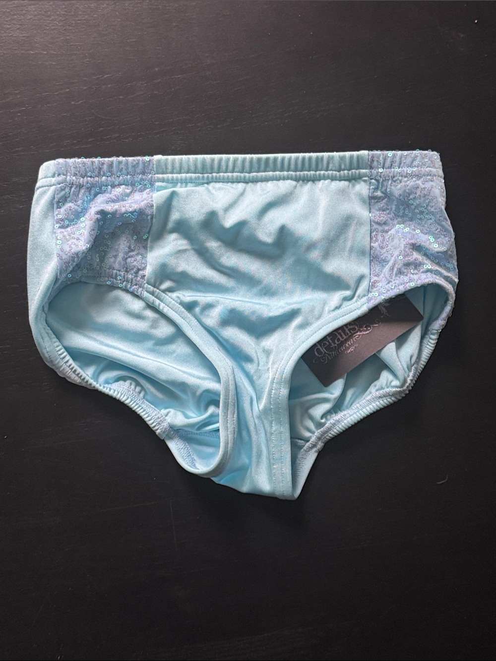 Girls' Light Blue Sequin-Trim Dance Briefs
